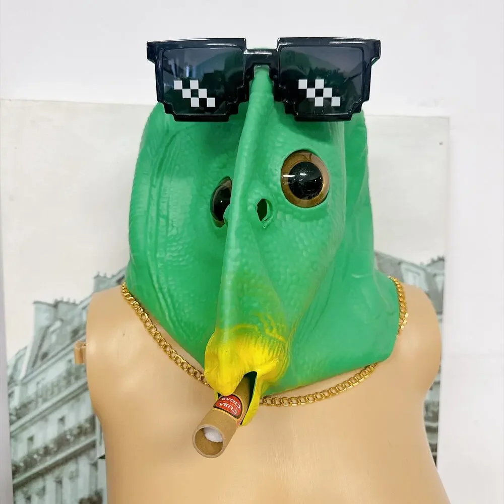 Green Fish Full Face Mask | Cosplay Party Headgear Set